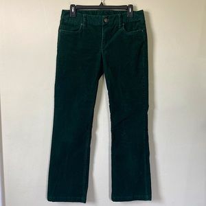 J. Crew hunter green straight leg cords size 6S